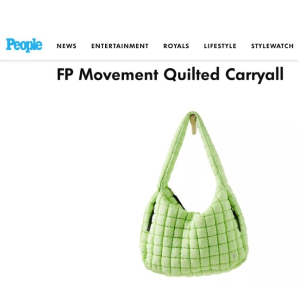 Free People Movement Quilted Carryall Pale Neon - Last One in Stock - Picture 8 of 11